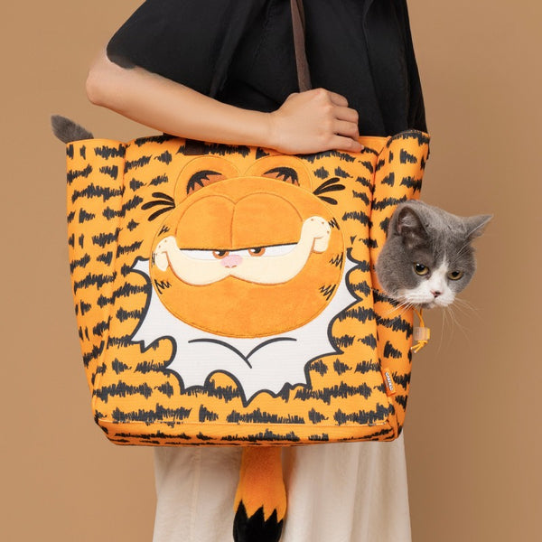Fujima Ma - Garfield ✦ Retro "Lazy Monday" Pet Tote Bag / Carrier - Studio Archive Showcase