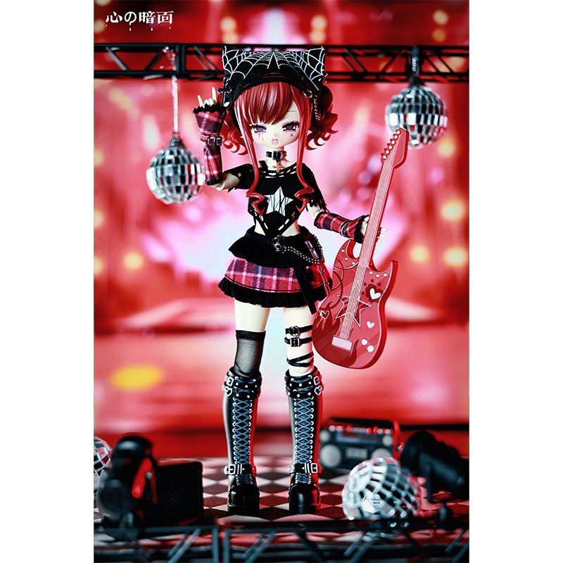Heart's Dark Side 1/6 BJD blind box - underground musician doll with guitar, alternate angle
