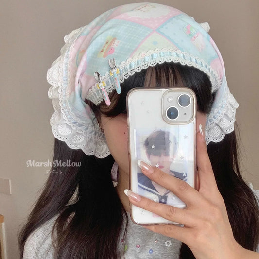 Fujima Ma - Kawaii Rabbit Lace Headband - Detail View 1