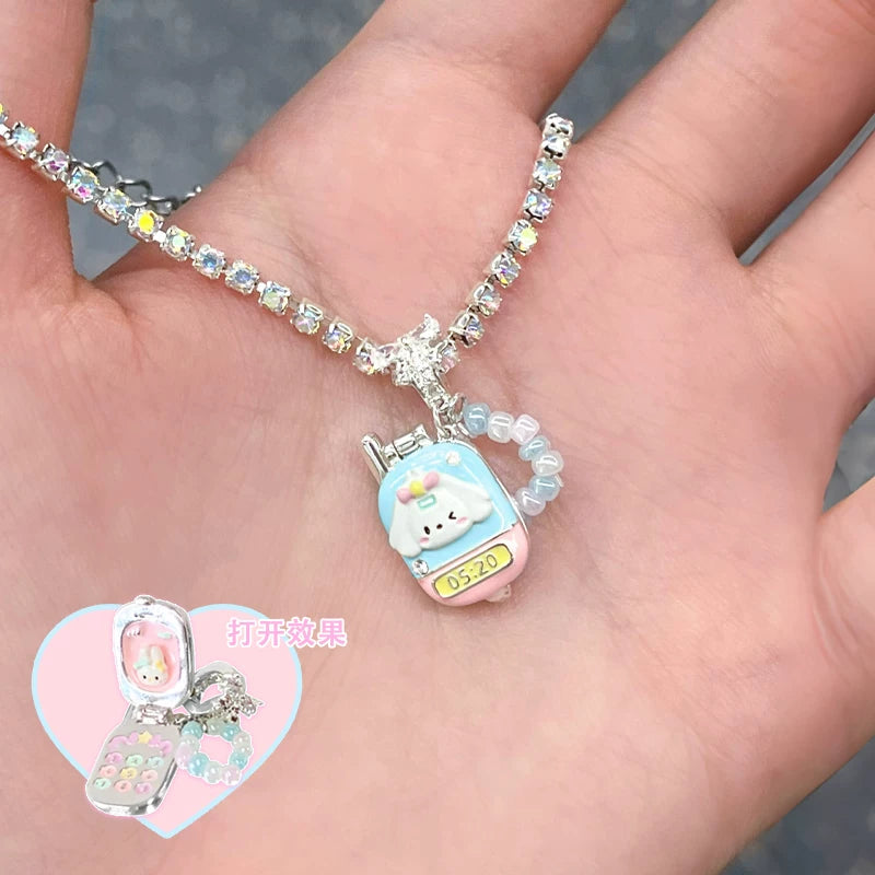 Fujima Ma - Enamel silver plated bracelet with girls charm - Detail View 1