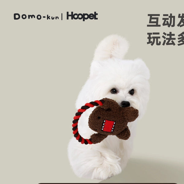 Fujima Ma - Domo-kun x Hoopet ✦ Retro "Monster Bite" Squeaky Rope Toy - Studio Archive Showcase