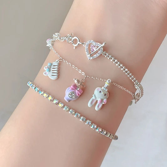 Marshmellow Jewelry: Silver-Plated Adjustable Shimmer Bracelet
