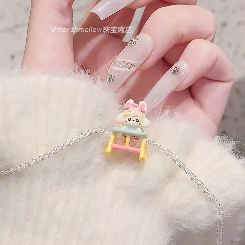 Fujima Ma - Puppy Enamel Jewelry Set - Detail View 2