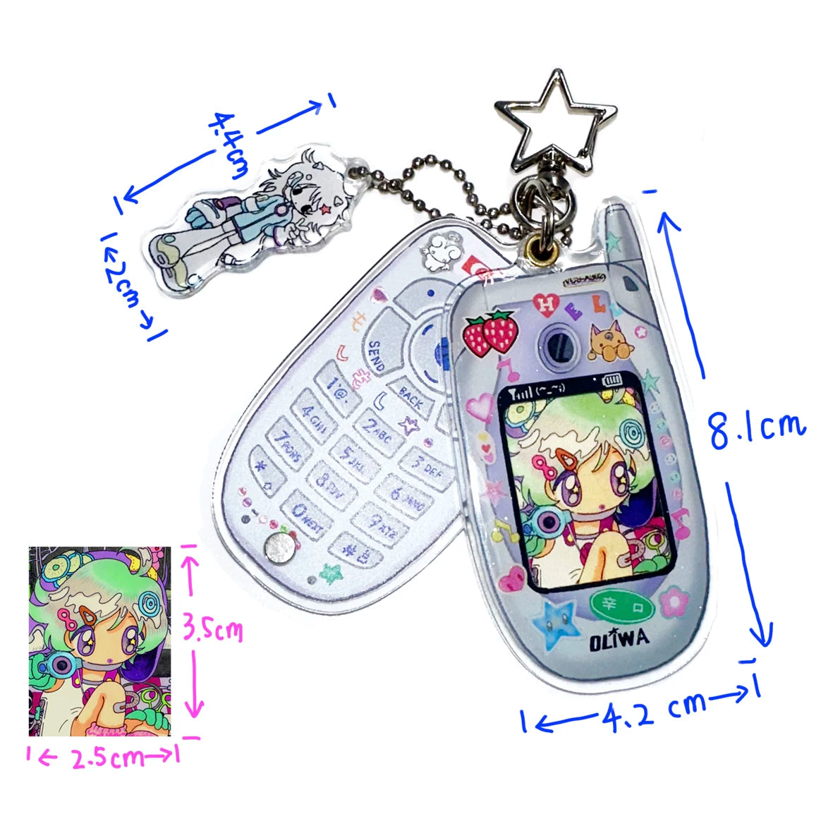 Fujima Ma - Mini Flip Phone ✦ Oliwa Art Accessory Case - Detail View 5