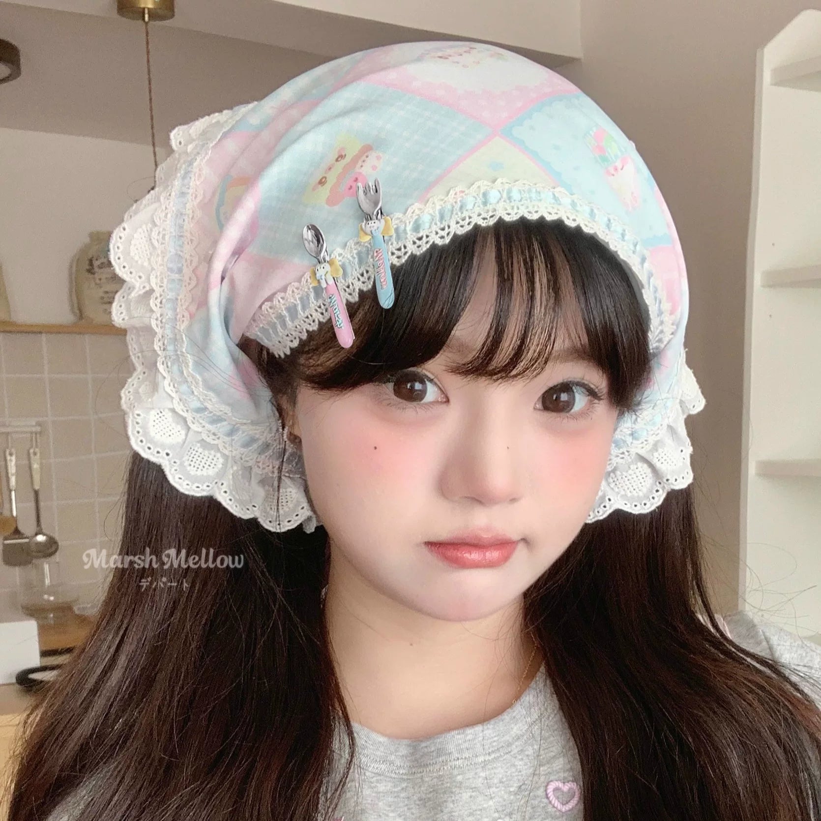 Fujima Ma - Kawaii Rabbit Lace Headband - Detail View 3