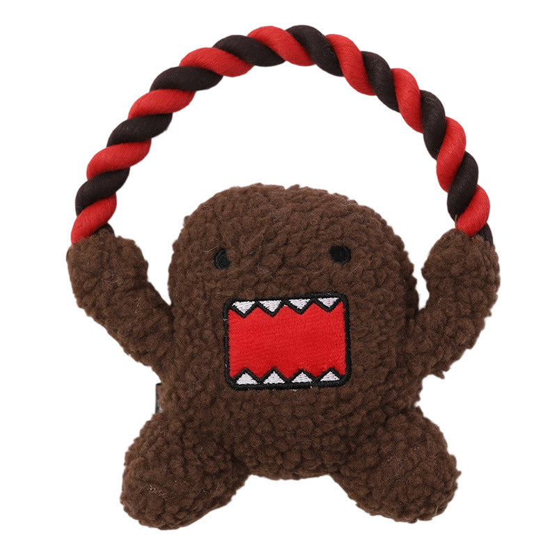 Fujima Ma - Domo-kun x Hoopet ✦ Retro "Monster Bite" Squeaky Rope Toy - Detail View 4