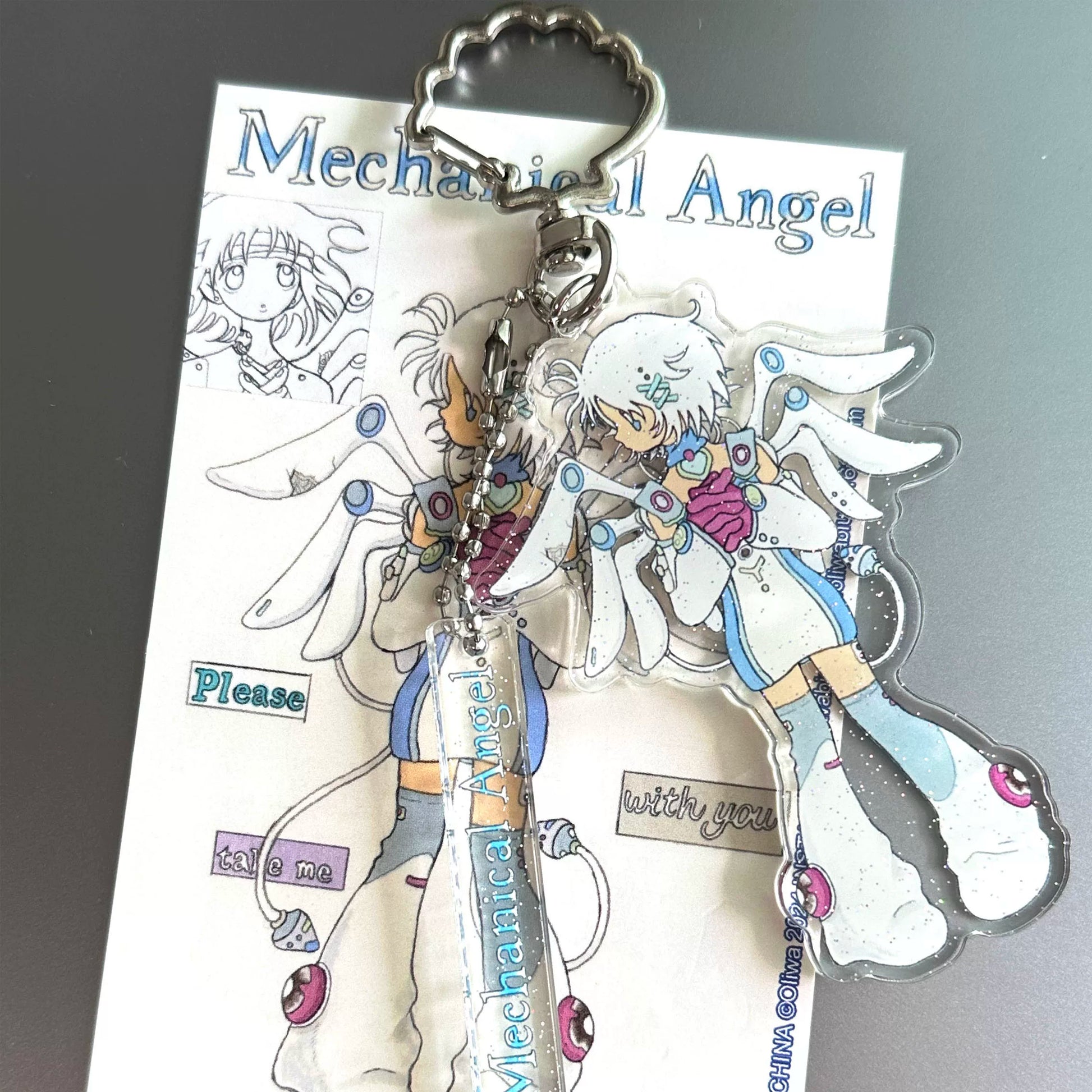 Fujima Ma - Mechanical Angel ✦ Oliwa Art Acrylic Keychain - Detail View 1