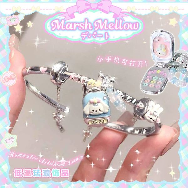 Fujima Ma - Enamel silver plated bracelet with girls charm - Studio Archive Showcase