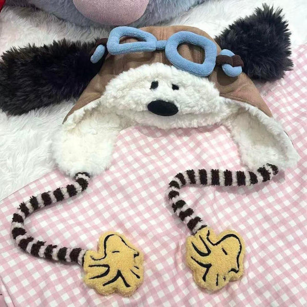 Fujima Ma - [ARCHIVE] Snoopy: "Forever Young" Pilot Trapper Hat • 90s Vintage Aesthetic - Studio Archive Showcase