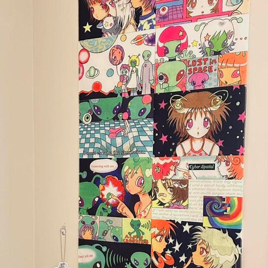 Fujima Ma - Oliwa 'We Are All Aliens' Art Tapestry - Detail View 1